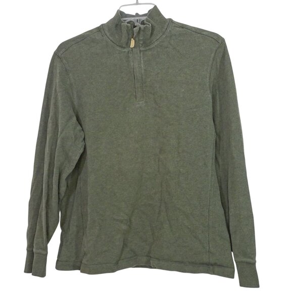 Vineyard Vines Green Half Zip Mockneck Pullover Shirt Men Size L FLAW - Picture 1 of 10